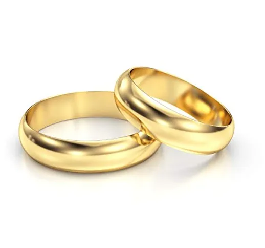 Sir Duke - Fede Nuziale con Cuore e Diamante per Uomo e Donna, in Oro Bianco 14 kt (Modell...