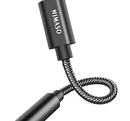 NIMASO Adattatore USB C a Jack 3.5mm [2 Pezzi], Adattatore Jack USB C Audio Aux in Kevlar...