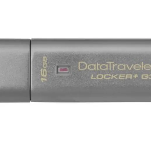 Kingston Data Traveler Locker+ G3 DTLPG3/16GB, USB 3.0, Sicurezza dei Dati Personali con B...