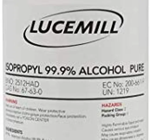 500 ml di alcool isopropilico 99.9%, puro alcool isopropilico liquido.