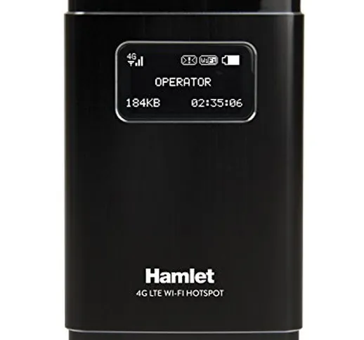 Hamlet HTSPT4GLTE - Router portatile Hot Spot 4G LTE portatile. Download 100 Mbps / Upload...