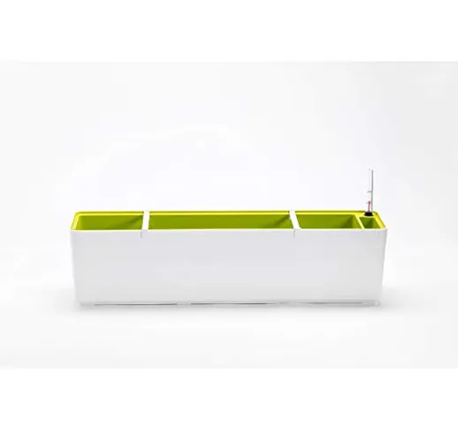 Plastia 80cm-White & Green fioriera Auto-irrigante, 80 cm