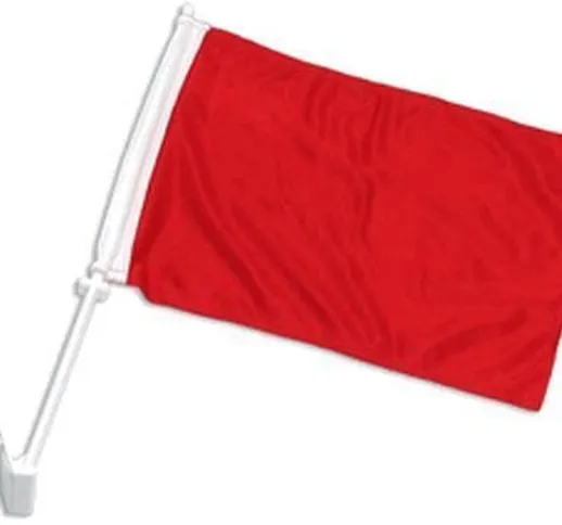 AZ FLAG Bandiera per Auto Monocolore Rosso 45x30cm - BANDIERINA da Auto Rossa 30 x 45 cm