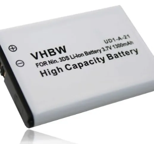 vhbw batteria compatibile con Nintendo 2DS, 3DS, New 2DS (XL), Wii U Pro & Switch Pro Cont...