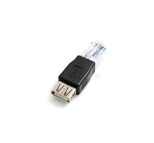 SYSTEM-S Rj45 maschio USB a femmina adattatore accoppiatore cavo adattatore del connettore