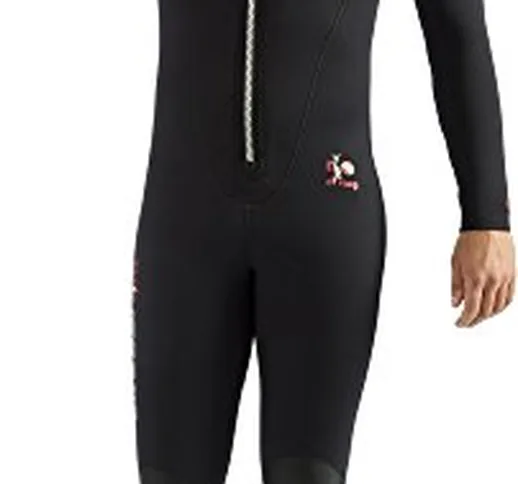 Cressi Diver Man Monpiece Wetsuit 5 mm, Muta Monopezzo all-in-One Uomo, Nero/Rosso, XL/5