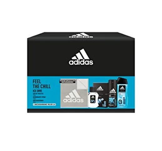 Adidas Confezione Regalo Uomo Ice Dive, Eau de Toilette 100 ml, Gel Doccia Bagnoschiuma 25...