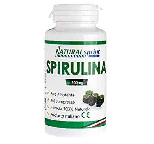 Natural Sprint - Alga Spirulina 240 compresse Vegan, No Ogm - Made in Italy integratore ve...