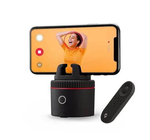 Pivo Pod Red con Remoto - Auto Tracking 360° Supporto Telefono - Foto e Video Selfie Vlogg...