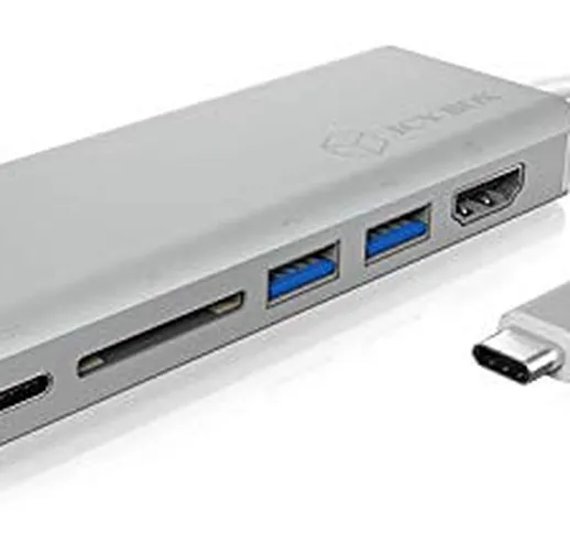 ICY BOX IB-DK4034-CPD Cablato USB 3.0 (3.1 Gen 1) Type-C Argento, Bianco