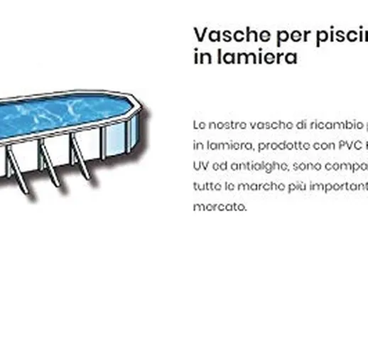 New Plast 0884 Liner Ricambio Piscine in Acciaio Antigua 670x365x132 h Ovale Colore Sabbia