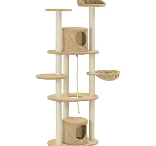 vidaXL Albero per Gatti con Tiragraffi Lussuoso Funzionale Struttura Solida Felpato Piatta...