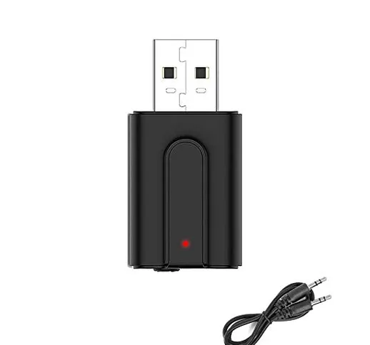 Rpanle Adattatore Bluetooth 5.0 USB, USB Trasmettitore Ricevitore Bluetooth 5.0 Mini 2 in...