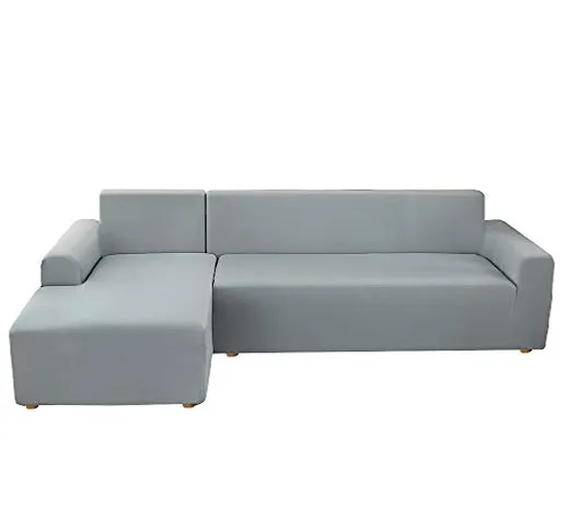 papasgix Copridivano con Penisola Elasticizzato Chaise Longue Sofa Cover Componibile in Po...