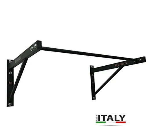 Barra/Sbarra per trazioni Muro Parete+Kit Fissaggio Standard Fitness Body Building Bicipit...