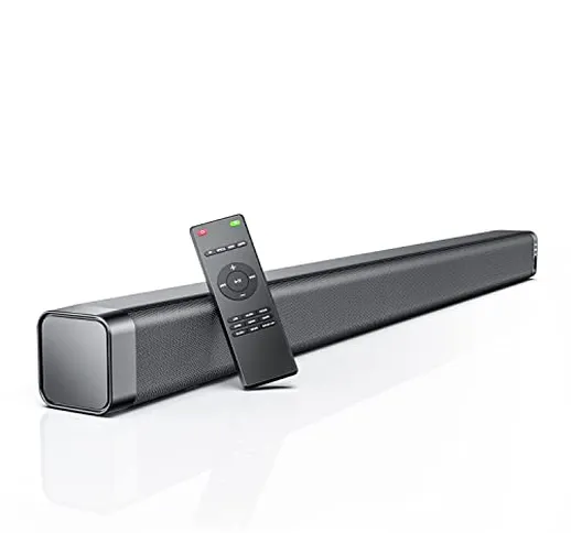 Soundbar TV 2.0 da 37 Pollici, Soundbar da 120 dB con Subwoofer Integrato, Bassi e Alti Re...