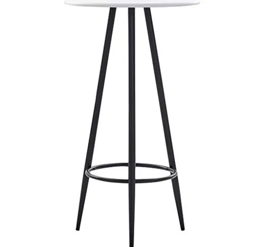 vidaXL - Tavolo da Bar in MDF, 60 x 107,5 cm, Colore: Bianco