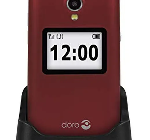 Doro 2424 Telefono Cellulare 2G a Conchiglia per Anziani con Fotocamera da 3 MP, Display E...