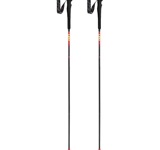 Leki Bastoncini Trail Running Micro RCM Superlight, neonrot-naturcarbon, 120cm