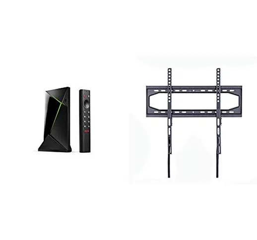 NVIDIA SHIELD TV Pro & Amazon Basics supporto a parete per TV da 3270", piatto, gamma Esse...