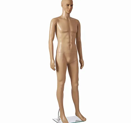 SONGMICS Manichino Uomo maschile mannequin completo in plastica durevole con base per vetr...