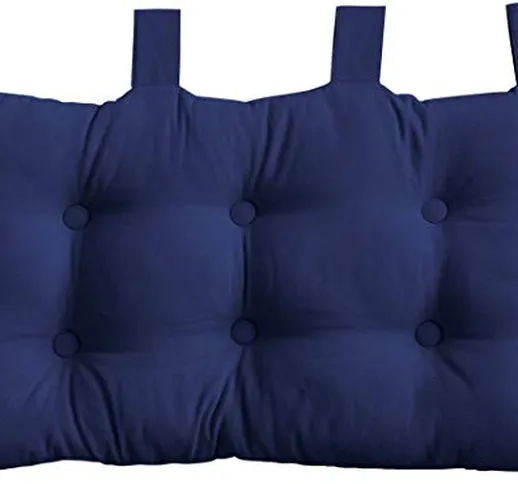 Enjoy Home, Testiera letto a cuscino, in cotone, 70 x 45 cm, Blu