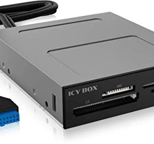ICY BOX 60771 - Pannello Frontale USB con Lettore di schede, Installazione in alloggiament...