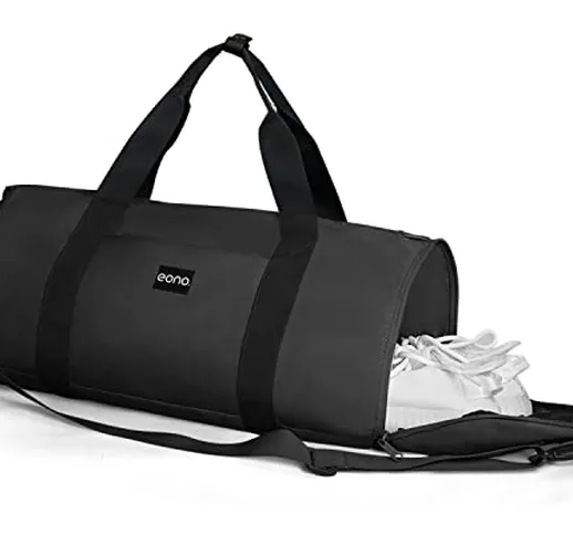 Amazon Brand - Eono Borsone Sportivo 30L con Scomparto Scarpe per Uomo Donna, Borsa Palest...