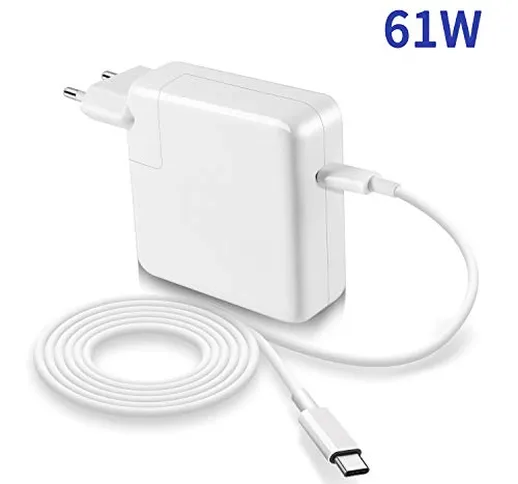 Adattatore 61W Compatibile con MacBook Pro/Air Caricatore USB C 13 pollici 2016 fine 2017...