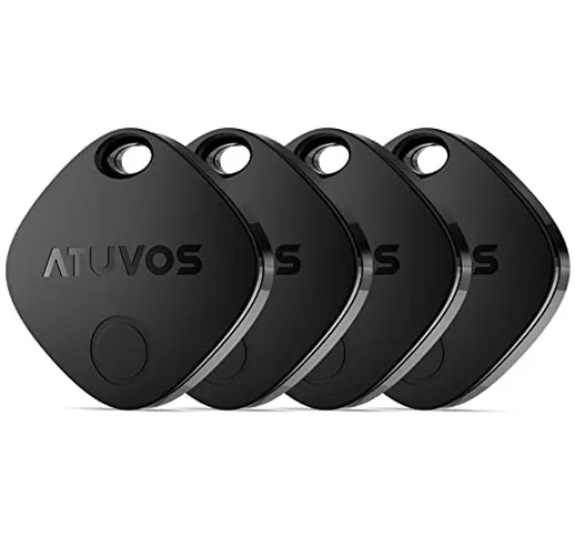 ATUVOS Smart Tracker tag 4 pezzi Nero, Bluetooth Trova oggetti Compatibile con Apple Dov'è...