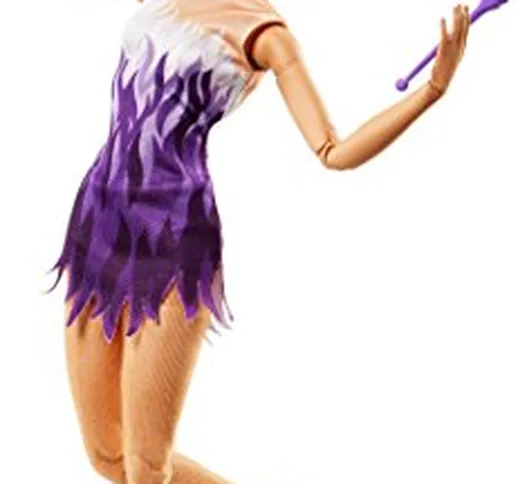 Barbie Campionessa di Ginnastica Ritmica, 22 Punti Snodabili per Infiniti movimenti, Bambo...