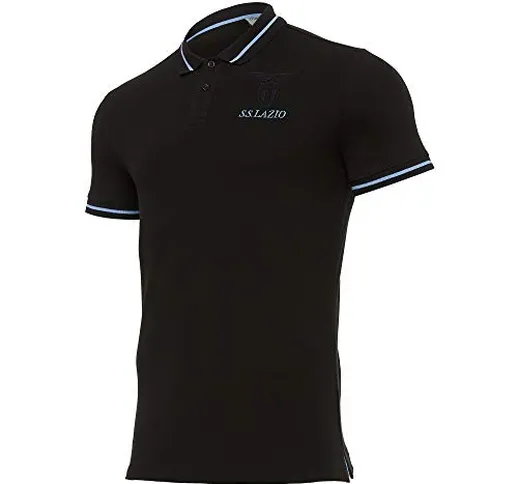 Macron SSL Merch Ca Polycotton Polo Piquet Mm NER SR, Nera SS Lazio 2020/21 Uomo, Nero, XX...