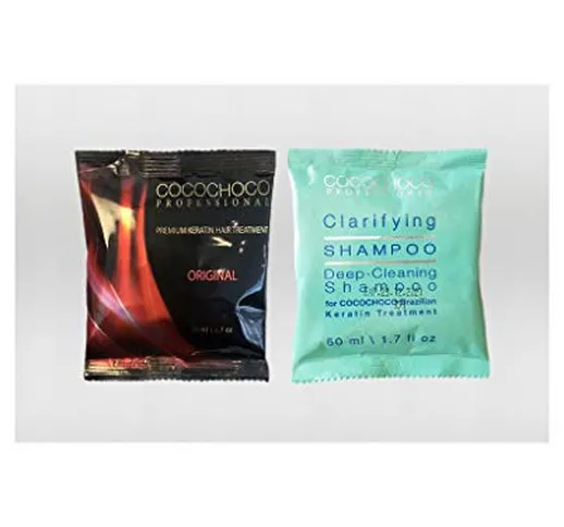 COCOCHOCO, kit di trattamento brasiliano per capelli lisciante alla cheratina, 50 ml (etic...