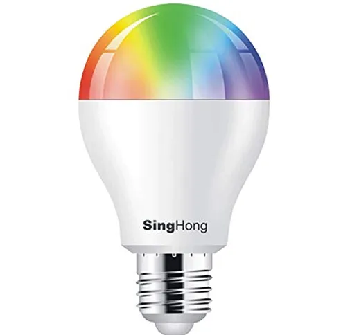 SingHong Wi-Fi Smart RGBW LED, Controllo vocale (Funziona con Amazon Alexa), Colore mutevo...