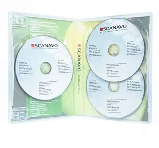 Dragon Trading Scanavo CD-/DVD-/Blu-Ray-Hülle, 22 mm, transparent, für 3 CDs