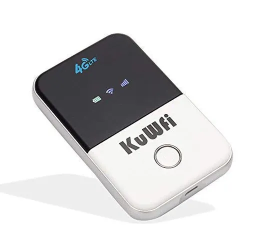 Mobile Router Hotspot Portatile, KuWFi Router Wi-Fi 4G LTE da viaggio portatile da 150 Mbp...