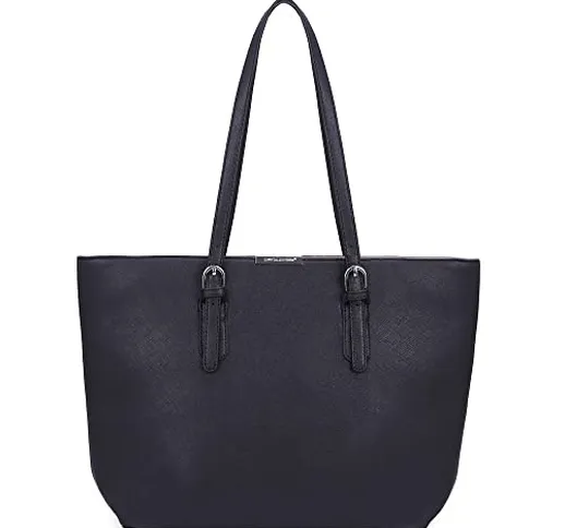 David Jones - Borsa Tote Shopper Grande Capacità Donna - Borsa a Spalla Tracolla Lavoro Ma...