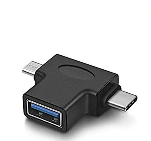 ZHITING Adattatore OTG Multi Mouse USB 3.0 2 in 1 Tipo C Micro USB a USB3.0 Convertitore D...