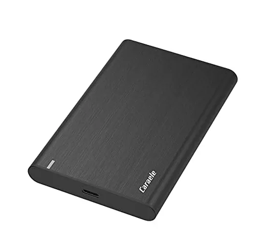 Caraele Hard disk esterno portatile da 500 GB, USB-C USB 3.1, per PC, Mac, desktop, laptop...