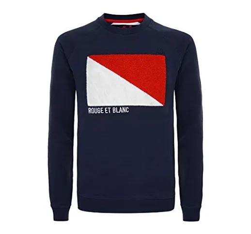 Kappa Bastien, Felpa Uomo, Bleu Marine, Blanc, Rouge, XXL