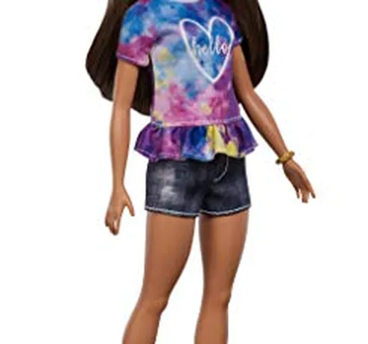 Barbie Fashionistas Bambola con Maglietta Hippie, FYB31