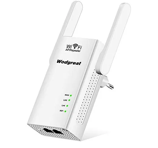 Wodgreat Ripetitore WiFi, WiFi Extender Amplificatore WiFi 300Mbps/ 2.4GHz WiFi Booster co...