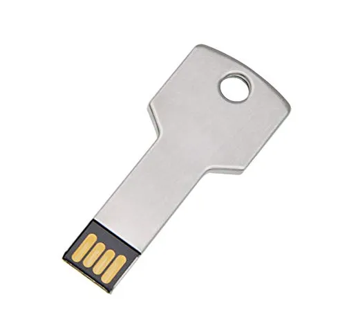 Uflatek 64GB Pennetta USB 2.0 Forma Chiave Chiavetta USB Metallo PenDrive ad Alta Velocità...