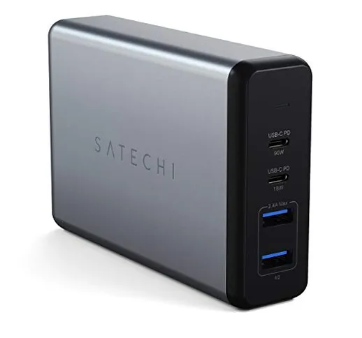 Satechi Pro Caricatore per Scrivania USB-C PD 108W - 2 porte USB-C PD e 2 USB-A - Compatib...