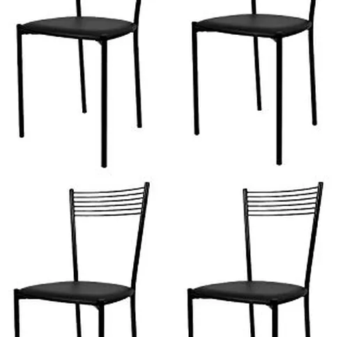 Tommychairs - Set 4 sedie modello Elegance per cucina bar e sala da pranzo, struttura in a...