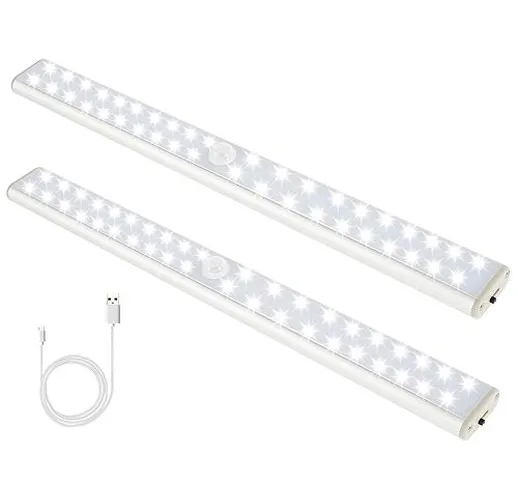 Beenle-Icey 2 PZ 30CM Luce LED,Luce LED Sottopensile Cucina Senza Fili con Pile Ricaricabi...