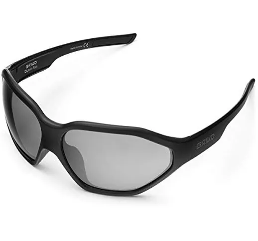 Briko Comet - Occhiali da sole da ciclismo, unisex, per adulti, Matt Black, One