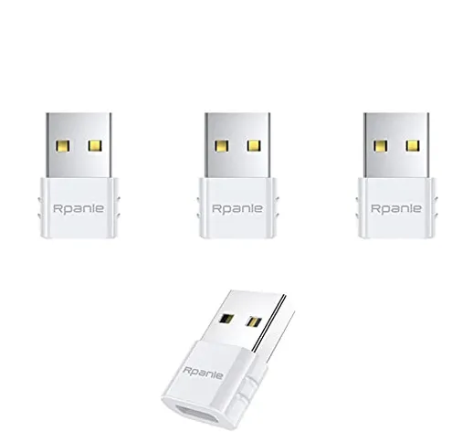 Rpanle Adattatore USB C Femmina a USB Maschio, 4 Pezzi USB ad Alta Velocità Type-C a USB 2...