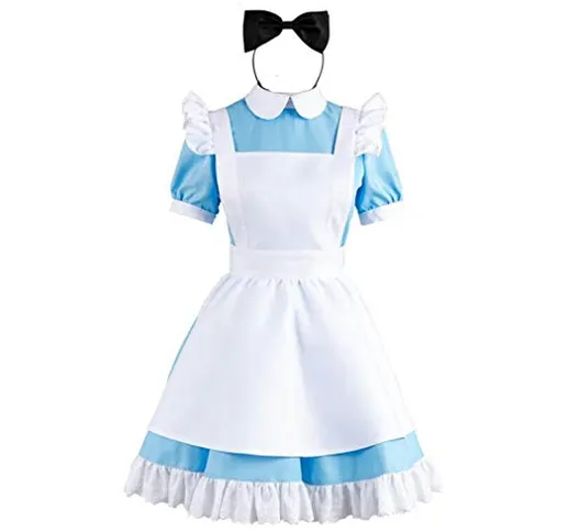 Unicon bab - Costume da Alice nel Paese delle Meraviglie / Lolita / cameriera, grembiule p...