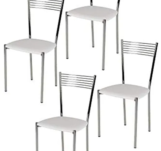 Tommychairs - Set 4 sedie modello Elegance per cucina bar e sala da pranzo, struttura in a...